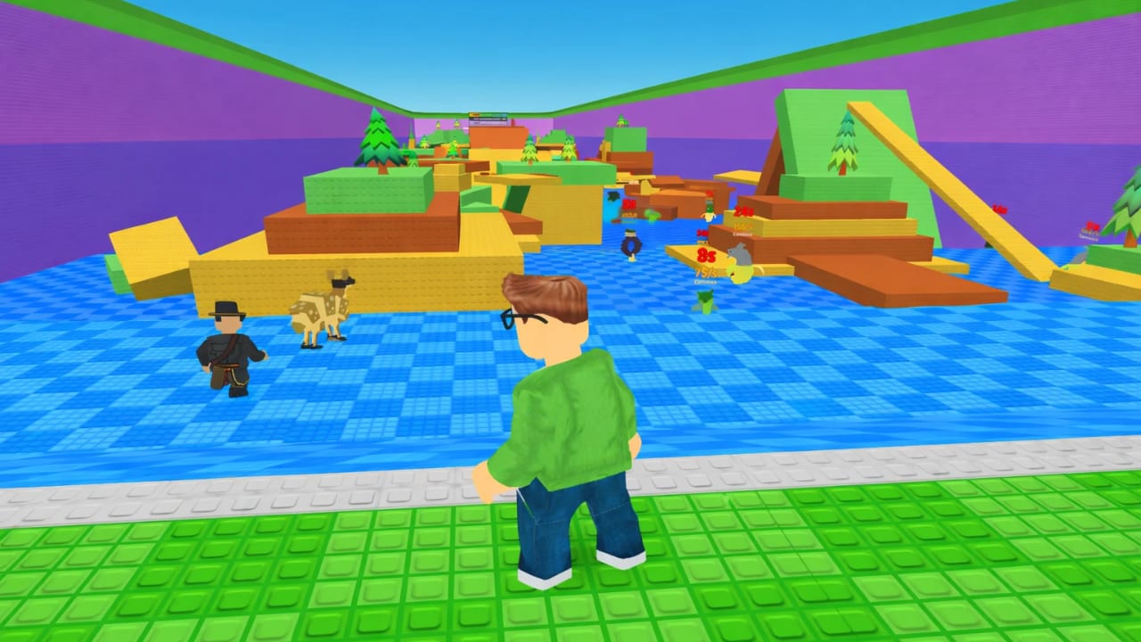 Survive Lava for Brainrots — multiplayer session with other players on platforms